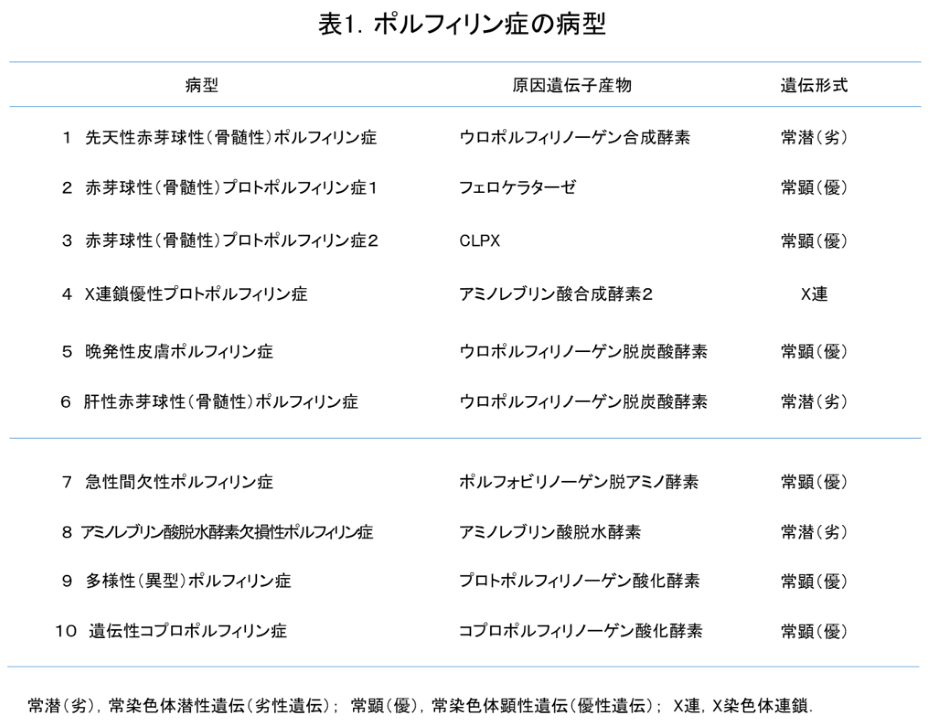 ポルフィリン症 指定難病２５４ 難病情報センター